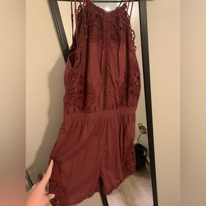 Burgundy/Rust American Eagle Romper
